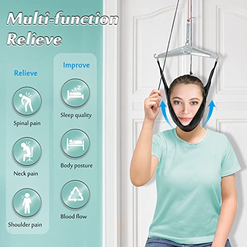 Over Door Neck Traction Device Cervical Pain Relief Neck Stretcher Decompression Devices for Home Use Physical Therapy Aids Hanging Head Hammock Traction Harness from Mybow