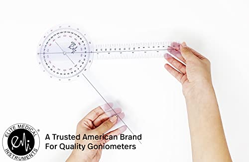 EMI EGM-650 5 Piece Physical Therapy Set - Goniometer 12 inch, 8 inch, 6 inch, Taylor Hammer, & Tape Measure by Elite Medical Instruments