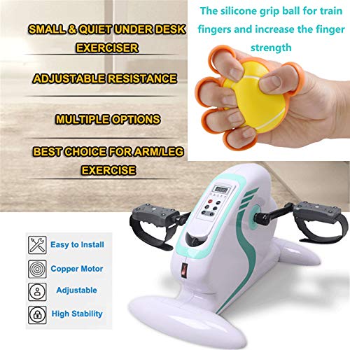 Apkaf Fitness Motorized Exercise Bike with Leg Protector, Electric Pedal Exerciser for the Elderly and Seniors, Electronic Physical Therapy Rehab Bike Trainer with Bonus Grip Strength Ball from Apkaf