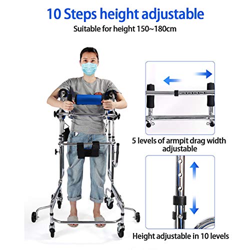 XIYEE Walker for Seniors,Hemiplegia Rehabilitation Standing Frame Adult Walker Walking Aid for The Disabled, Portable Medical Walker with Adjustable Height, Suitable for People of 150-180 cm from XIYEE