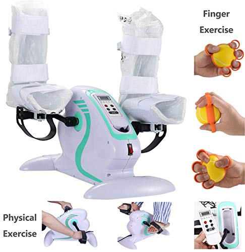 Apkaf Fitness Motorized Exercise Bike with Leg Protector, Electric Pedal Exerciser for the Elderly and Seniors, Electronic Physical Therapy Rehab Bike Trainer with Bonus Grip Strength Ball from Apkaf