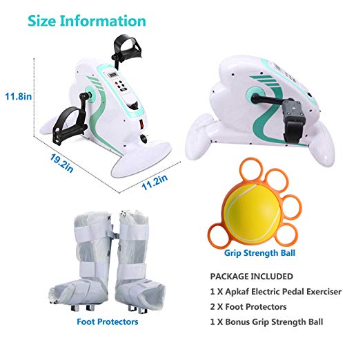 Apkaf Fitness Motorized Exercise Bike with Leg Protector, Electric Pedal Exerciser for the Elderly and Seniors, Electronic Physical Therapy Rehab Bike Trainer with Bonus Grip Strength Ball from Apkaf