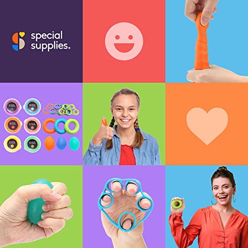 Special Supplies Physical Therapy Putty Kit, Finger Exercisers, and Hand Strengtheners, 15 Pc. Set, Improve Grip Strength, Dexterity and Mobility, Supports Injury and Recovery Stress Relief from Special Supplies