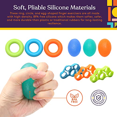 Special Supplies Physical Therapy Putty Kit, Finger Exercisers, and Hand Strengtheners, 15 Pc. Set, Improve Grip Strength, Dexterity and Mobility, Supports Injury and Recovery Stress Relief from Special Supplies