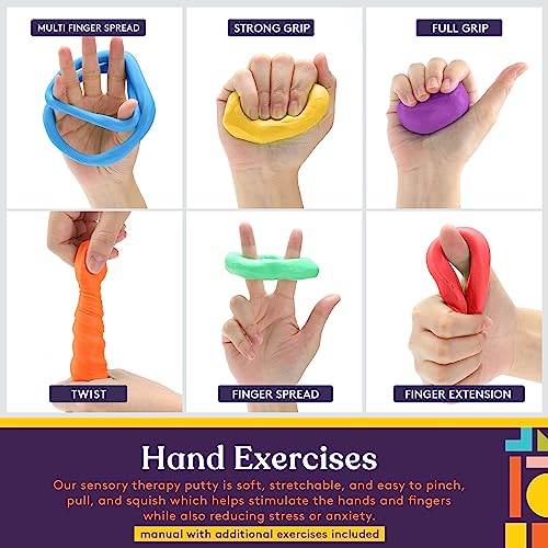 Special Supplies Physical Therapy Putty Kit, Finger Exercisers, and Hand Strengtheners, 15 Pc. Set, Improve Grip Strength, Dexterity and Mobility, Supports Injury and Recovery Stress Relief from Special Supplies