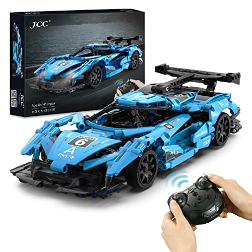 JCC Remote Control Sports Race Car & APP Control Building Blocks Sets, STEM Building Kits, Educational Learning Toys for Boys and Girls, Practical Gifts 6 7 8 9 10 11 12 + Year Old and Adults (419Pcs) from JCC