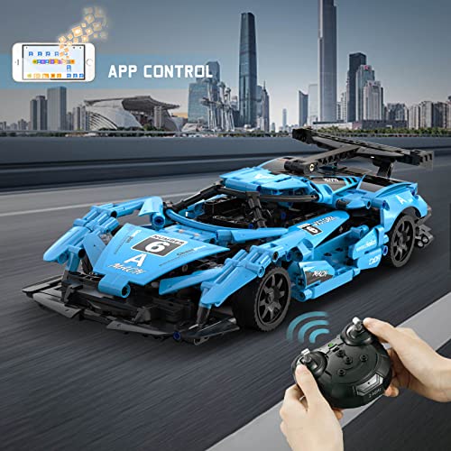 JCC Remote Control Sports Race Car & APP Control Building Blocks Sets, STEM Building Kits, Educational Learning Toys for Boys and Girls, Practical Gifts 6 7 8 9 10 11 12 + Year Old and Adults (419Pcs) from JCC