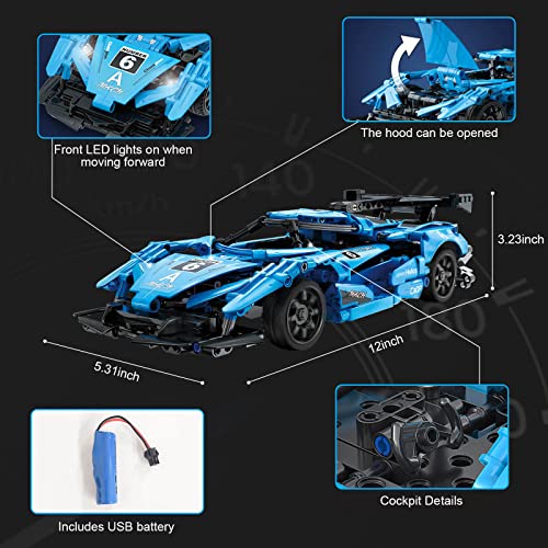 JCC Remote Control Sports Race Car & APP Control Building Blocks Sets, STEM Building Kits, Educational Learning Toys for Boys and Girls, Practical Gifts 6 7 8 9 10 11 12 + Year Old and Adults (419Pcs) from JCC