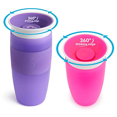 Munchkin It's a Miracle! Gift Set, Includes 10oz & 14oz Miracle 360 Cup, Pink/Purple by AmazonUs/MUNO9