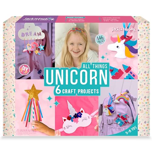 jackinthebox Unicorn Gifts for Girls | 6-in-1 Premium Craft Kit | Arts and Crafts for Girls Aged 5 6 7 8 9 10 Years from jackinthebox toys private limited