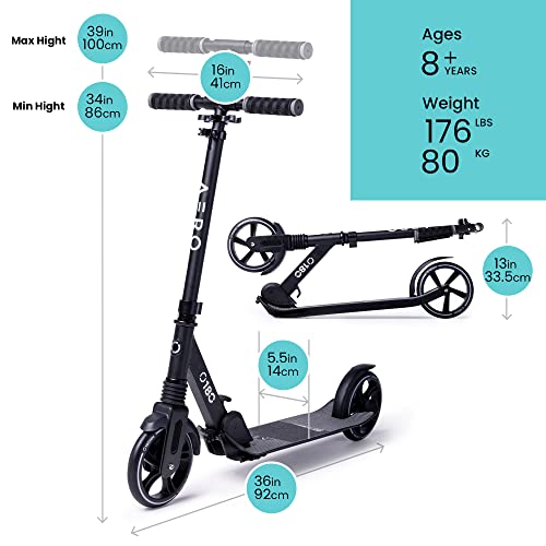 Aero Big Wheels Kick Scooter for Kids 8 Years Old, Teens 12 Years and up, Youth and Adults. Commuter Scooters with Shock Absorption, Lightweight, Foldable and Height Adjustable. from Zhejiang Hengle Sports & Leisure Co.,Ltd.