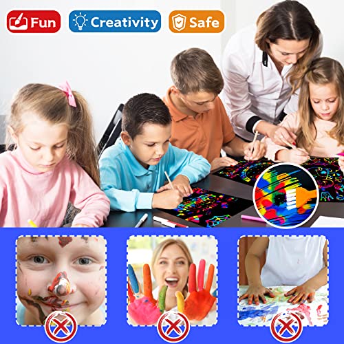 Rainbow Scratch Paper,65 Pcs 9.5 x 6.7 Large Sparkle Thick Black Rainbow Scratch Art Paper for Kids:Scratch Arts & Crafts for Kids Activity Magic Paper Set for Party Birthday Christmas Gift from RFM4S