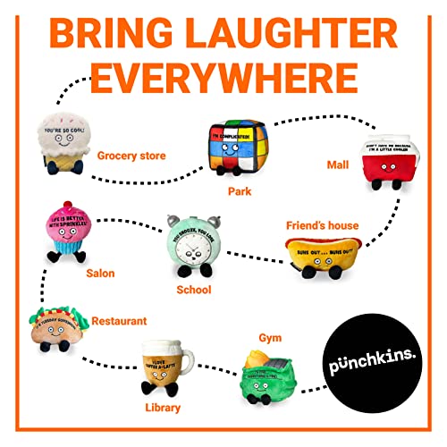 Punchkins - "I Love Coffee A-Latte Coffee Mug Plushie - Funny Pun White Elephant Novelty Adult Gag Gift by Punchkins