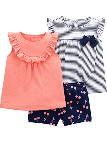 Simple Joys by Carter's Toddler Girls' 3-Piece Playwear Set, Navy, Cherry, 4T by Carter's Simple Joys - Private Label
