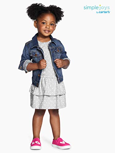 Simple Joys by Carter's Toddler Girls' Short-Sleeve and Sleeveless Dress Sets, Pack of 2, Grey, Floral/Dots, 5T from Carter's Simple Joys - Private Label