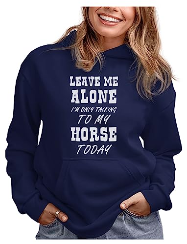 Gift For Girls Who Love Horses Girl Teen Women Horse Lovers Hoodie Large Blue by 
