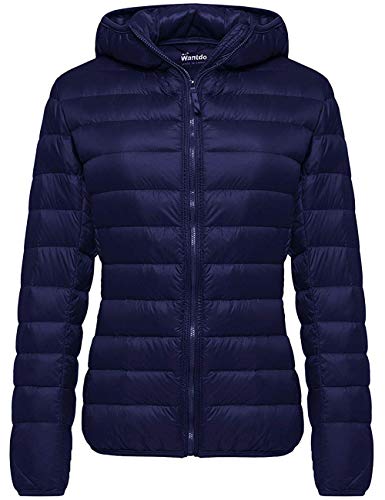 Wantdo Women's Warm Lightweight Winter Down Coat Packable Jacket Navy Small from 