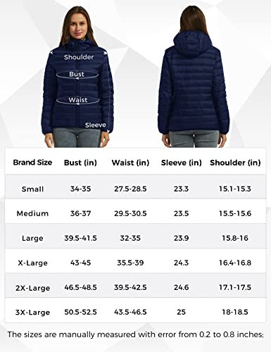 Wantdo Women's Warm Lightweight Winter Down Coat Packable Jacket Navy Small from 
