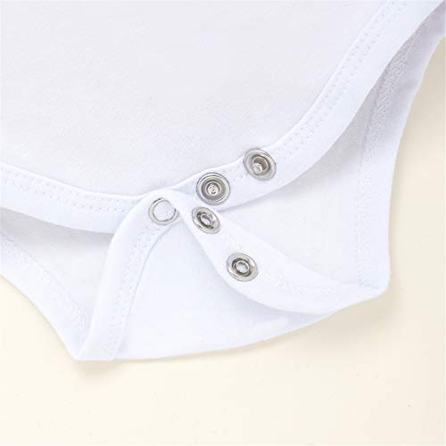 Baby Boy Clothes Summer Newborn 3Pcs Infant Romper Short Sleeve + Pants + Hat Outfits Set New to The Crew Letter Printed White 0-3 Months 70cm from CETEPY