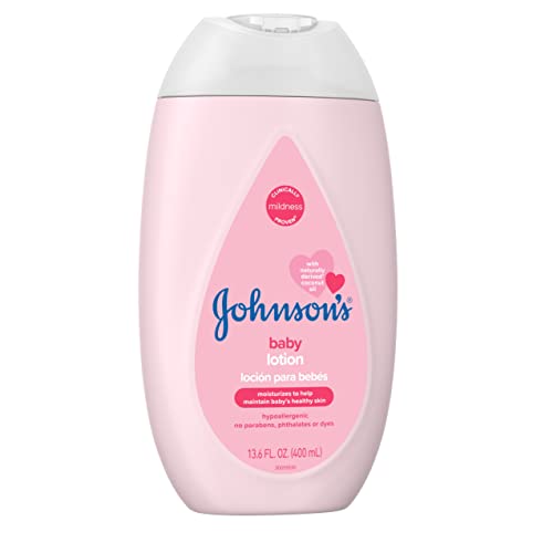 Johnson's Moisturizing Pink Baby Lotion with Coconut Oil, Gentle, Nourishing Baby Body Lotion, Hypoallergenic, Paraben-Free, Dye-Free, Phthalate-Free, 13.6 fl. oz by [JOHNSON & JOHNSON]