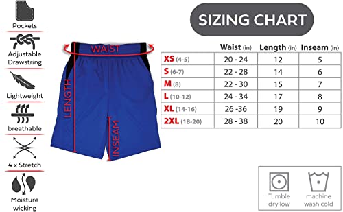 Andrew Scott Boys Active Performance & Mesh Style Basketball Sport Shorts - Multi Packs from 
