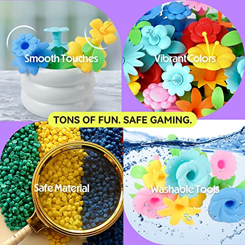 BELLOCHIDDO Flower Garden Building Toys for Girl 3 4 5 6 7 8 Years Old, Flower Garden Building Set with Storage case, Girl Toy Build a Garden, Educational Toy and Preschool Garden Play Set for Toddler by BELLOCHIDDO
