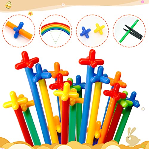 Straw Constructor Toys 350Pcs STEM Building Toys aged for 3 4 5 6 7+ Preschool Kids Toy Thin Tube Toy DIY Educational Toy Interlocking Plastic Toys Kit for Engineering Toys for Boys and Girls Gift by ggiibro