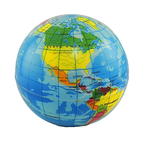 NOVELTY GIANT WWW.NOVELTYGIANT.COM Earth & Moon Squeeze Balls 3 inch Globe Stress Relief Ball Soft Foam Toy for Finger Exercise School Office Party Favors from Novelty Giant