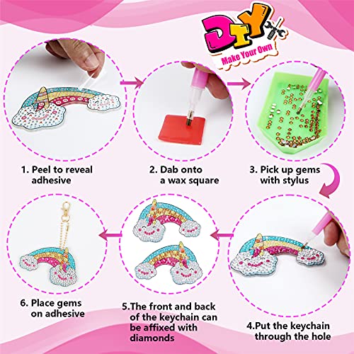 Arts and Crafts for Kids Ages 8-12 Make Your Own GEM Keychains 5D Diamond Painting by Numbers Unicorns Gifts Art Kits for Girls Kids Ages 6-8 10-12 7-12 7-10 9-12 6-9 from Damaly