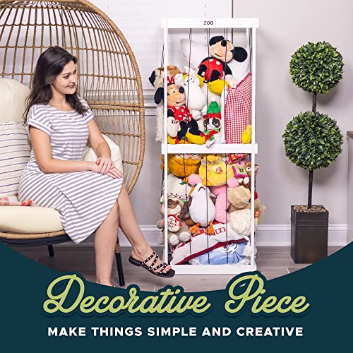 RELODECOR Stuffed Animal Zoo Storage, Wood Zoo Animals Toy Holder, Stuffed Animal Cage Organizer, Ball Storage, Zoo Cage for Stuffed Animals from RELODECOR