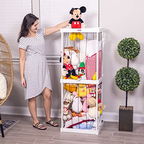 RELODECOR Stuffed Animal Zoo Storage, Wood Zoo Animals Toy Holder, Stuffed Animal Cage Organizer, Ball Storage, Zoo Cage for Stuffed Animals from RELODECOR