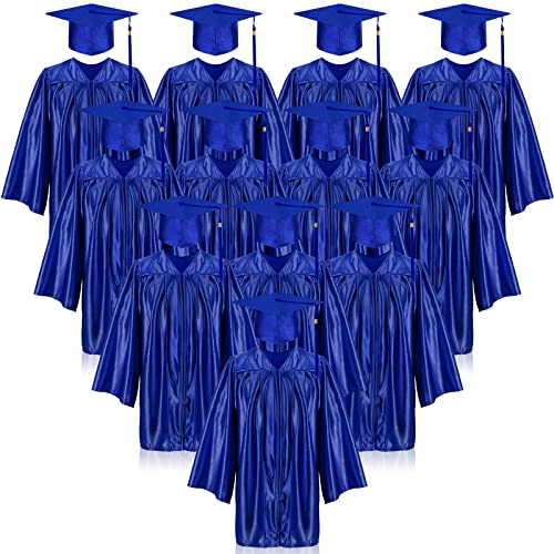 Leumoi 24 Pcs Graduation Cap and Gown Tassel Bulk 2023 Graduation Costume Kindergarten Graduation Gown for Graduation Party (Blue, Small, Kids) from Leumoi