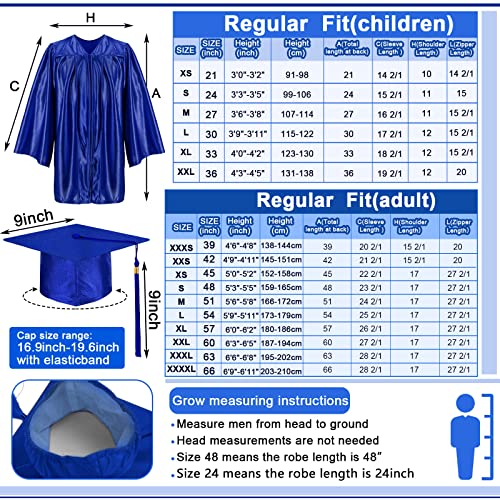 Leumoi 24 Pcs Graduation Cap and Gown Tassel Bulk 2023 Graduation Costume Kindergarten Graduation Gown for Graduation Party (Blue, Small, Kids) from Leumoi