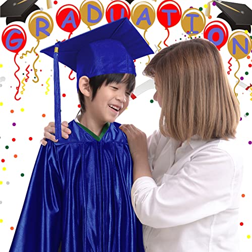 Leumoi 24 Pcs Graduation Cap and Gown Tassel Bulk 2023 Graduation Costume Kindergarten Graduation Gown for Graduation Party (Blue, Small, Kids) from Leumoi