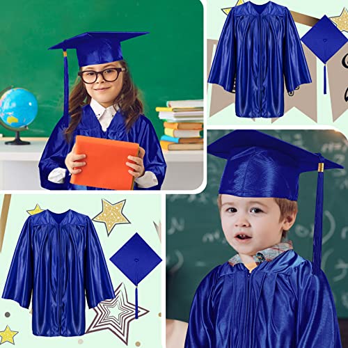 Leumoi 24 Pcs Graduation Cap and Gown Tassel Bulk 2023 Graduation Costume Kindergarten Graduation Gown for Graduation Party (Blue, Small, Kids) from Leumoi