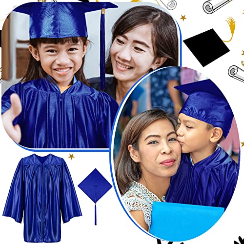 Leumoi 24 Pcs Graduation Cap and Gown Tassel Bulk 2023 Graduation Costume Kindergarten Graduation Gown for Graduation Party (Blue, Small, Kids) from Leumoi
