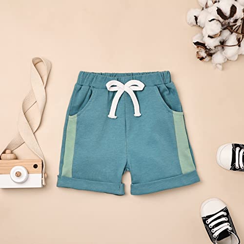 FOCUTEBB Toddler Boys Clothes 3T Little Boys Clothes Summer Outfits Patchwork Short Sleeve T-Shirt Shorts Set Summer Clothes Set Light Green Boy Set 3-4T/100cm from 