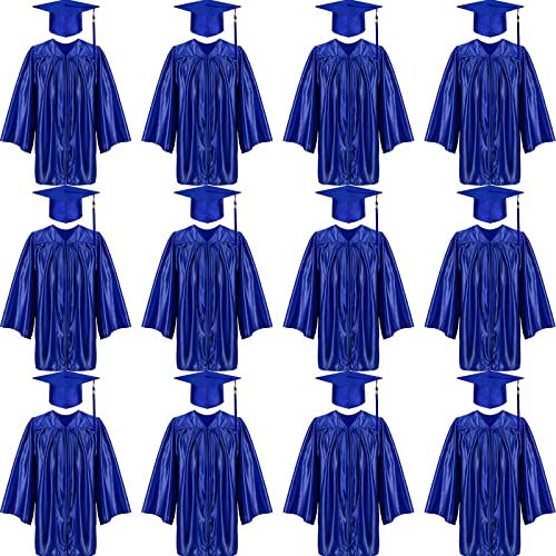Leumoi 24 Pcs Graduation Cap and Gown Tassel Bulk 2023 Graduation Costume Kindergarten Graduation Gown for Graduation Party (Blue, Small, Kids) from Leumoi