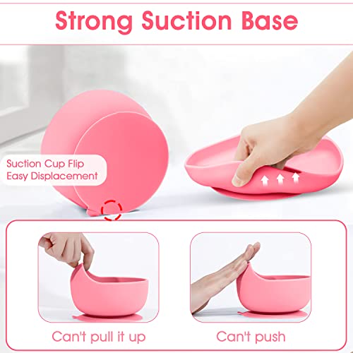 Baby Led Weaning Self Feeding Set Supplies | Strong Suction Bowl, Silicone Divided Plate, Spoons, Fork, Bib & Leak Proof Cup | Food Grade Utensils | BPA Free | New Born, Toddler, Infant Food Kit from Humblepackage