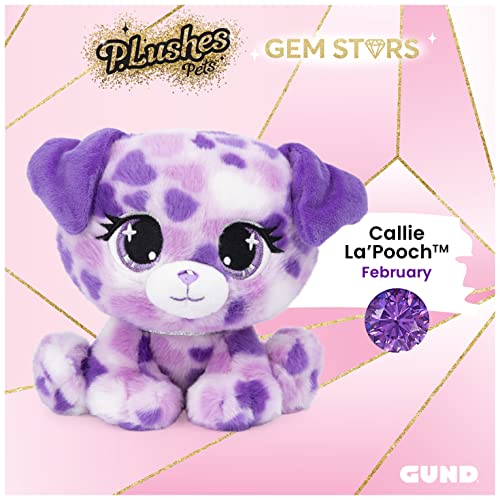 GUND P.Lushes Pets Gem Stars Collection, Callie LaâPooch Puppy Stuffed Animal, Purple/Pink, 6â by Spin Master