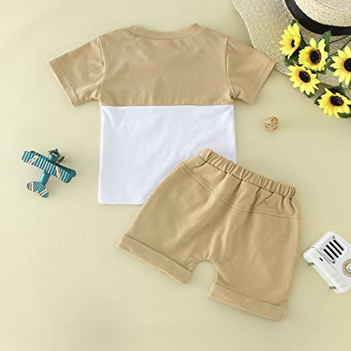 Toddler Baby Boy Clothes Casual Short Sleeve T Shirt Top Infant Boys Shorts with Pocket Cute Summer Outfit 2Pcs Set from kids bodysuits girls