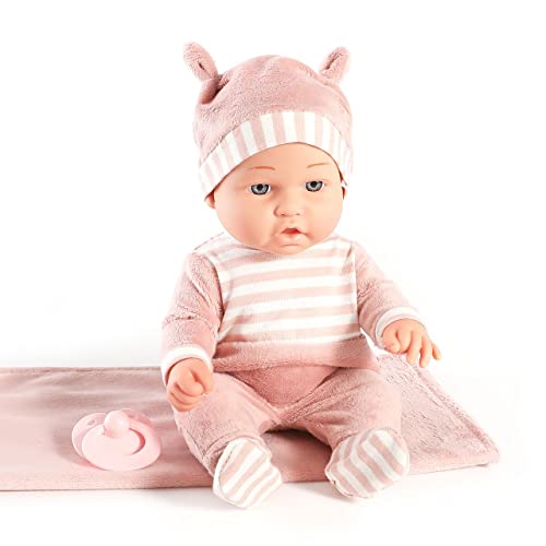 Enjoyin 12'' Baby Doll Playset with Washable Doll Accessories Includes Carrier Bassinet Bed, Pacifier, Blanket, and Pillow, First Baby Dolls for Toddlers 36 Months and Up by Enjoyin