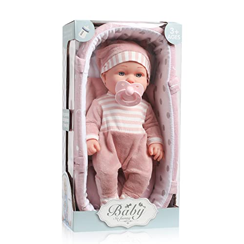 Enjoyin 12'' Baby Doll Playset with Washable Doll Accessories Includes Carrier Bassinet Bed, Pacifier, Blanket, and Pillow, First Baby Dolls for Toddlers 36 Months and Up by Enjoyin
