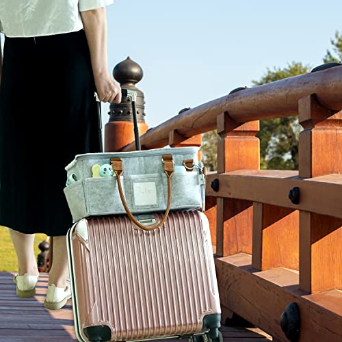 HOME FOR EACH - Portable Diaper Caddy Storage Bag with Roll Lid and Removable Dividers, Caddy Organizer for Nursery, Changing Table, Car and More, Travel-Friendly Baby Caddy for Infant Essentials by Home For Each