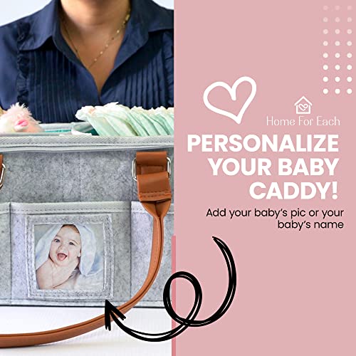 HOME FOR EACH - Portable Diaper Caddy Storage Bag with Roll Lid and Removable Dividers, Caddy Organizer for Nursery, Changing Table, Car and More, Travel-Friendly Baby Caddy for Infant Essentials by Home For Each