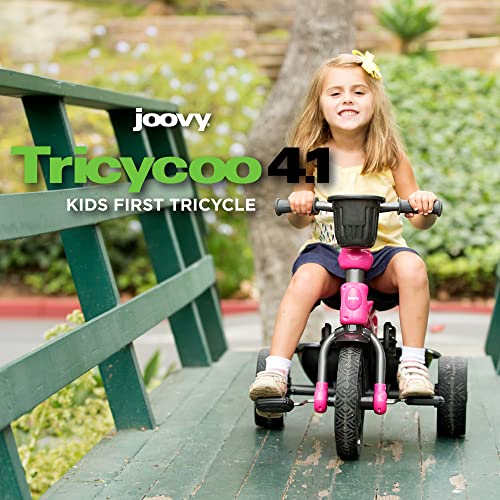 Joovy Tricycoo 4.1 Kid's Tricycle, Push Tricycle, Toddler Trike, 4 Stages, Pink by Joovy - Baby