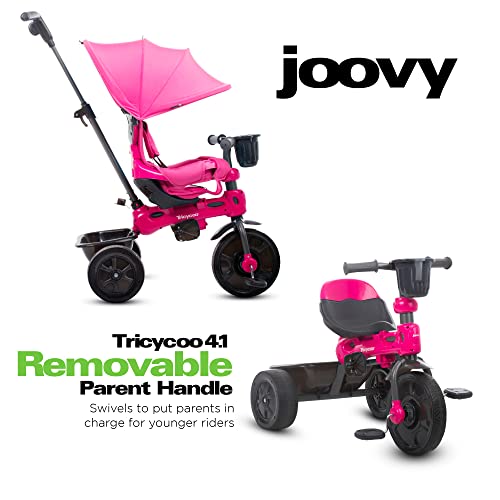 Joovy Tricycoo 4.1 Kid's Tricycle, Push Tricycle, Toddler Trike, 4 Stages, Pink by Joovy - Baby