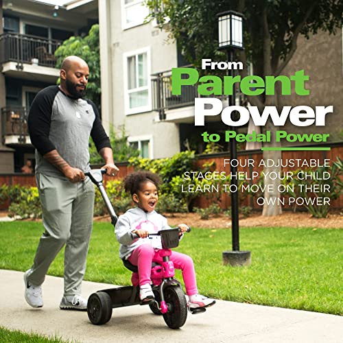 Joovy Tricycoo 4.1 Kid's Tricycle, Push Tricycle, Toddler Trike, 4 Stages, Pink by Joovy - Baby