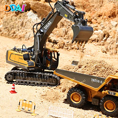 Remote Control Excavator Toys for 4 5+ Year Old Boys and Kids Best Gift Ideas for Age 6 7 8 9 10+ Year Old Boys Rechargeable RC Construction Excavators Digger Vehicles Engineering Toys from DDAI