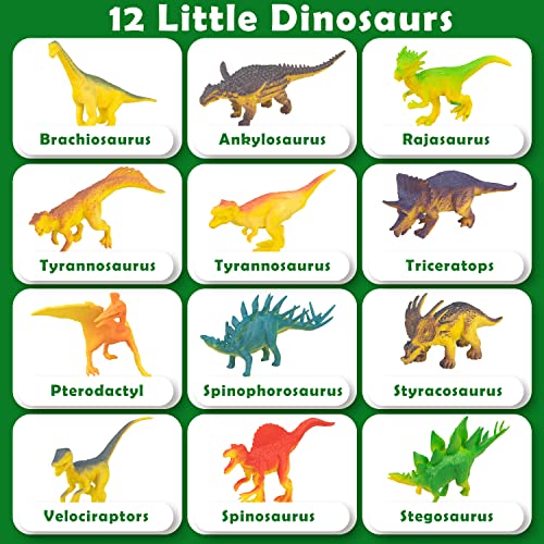 Dinosaur Transport Truck Playset, Large Size Triceratops Vehicle Carrier Car Toys for 3 4 5 6 7 8 9 10 Years Old Boys Girls Kids Gifts, Monster Truck with 12 Dino Figures & Play Mat from Niwoed